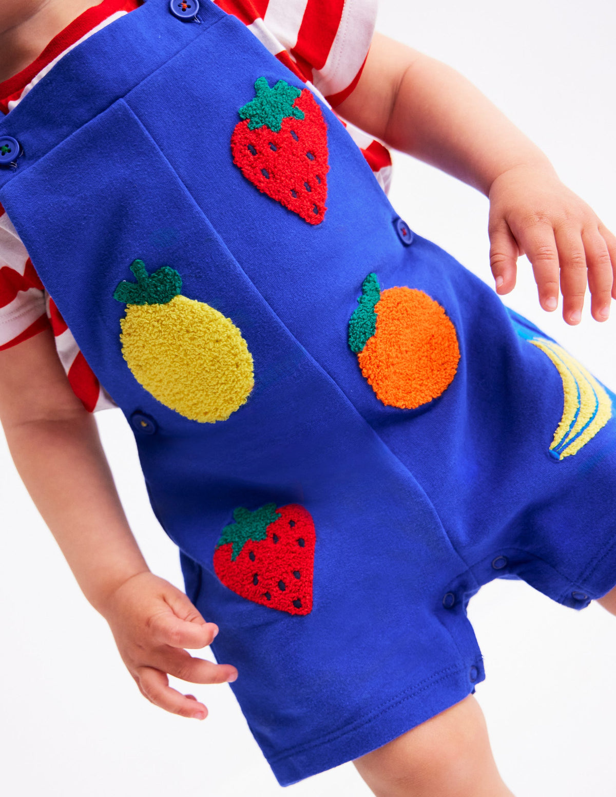 Latzhosen-Set aus Bouclé-Jersey-Marineblau Frucht - Image 3