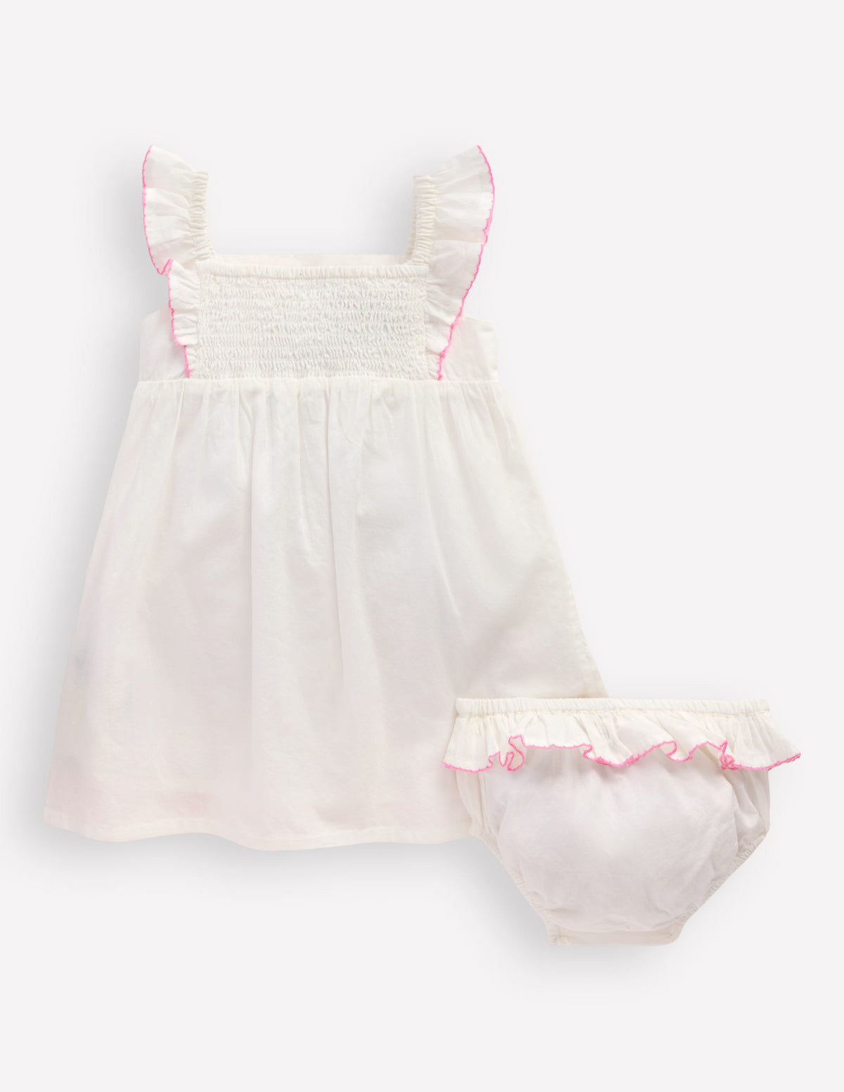 Appliqué Ruffle Dress-Soft Ivory Fruit-5