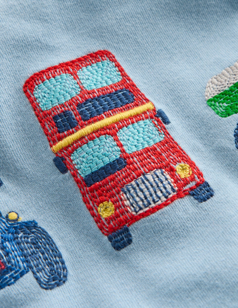 Ensemble en jersey à super surpiqûres avec short-Ensemble transport bleu - Image 3