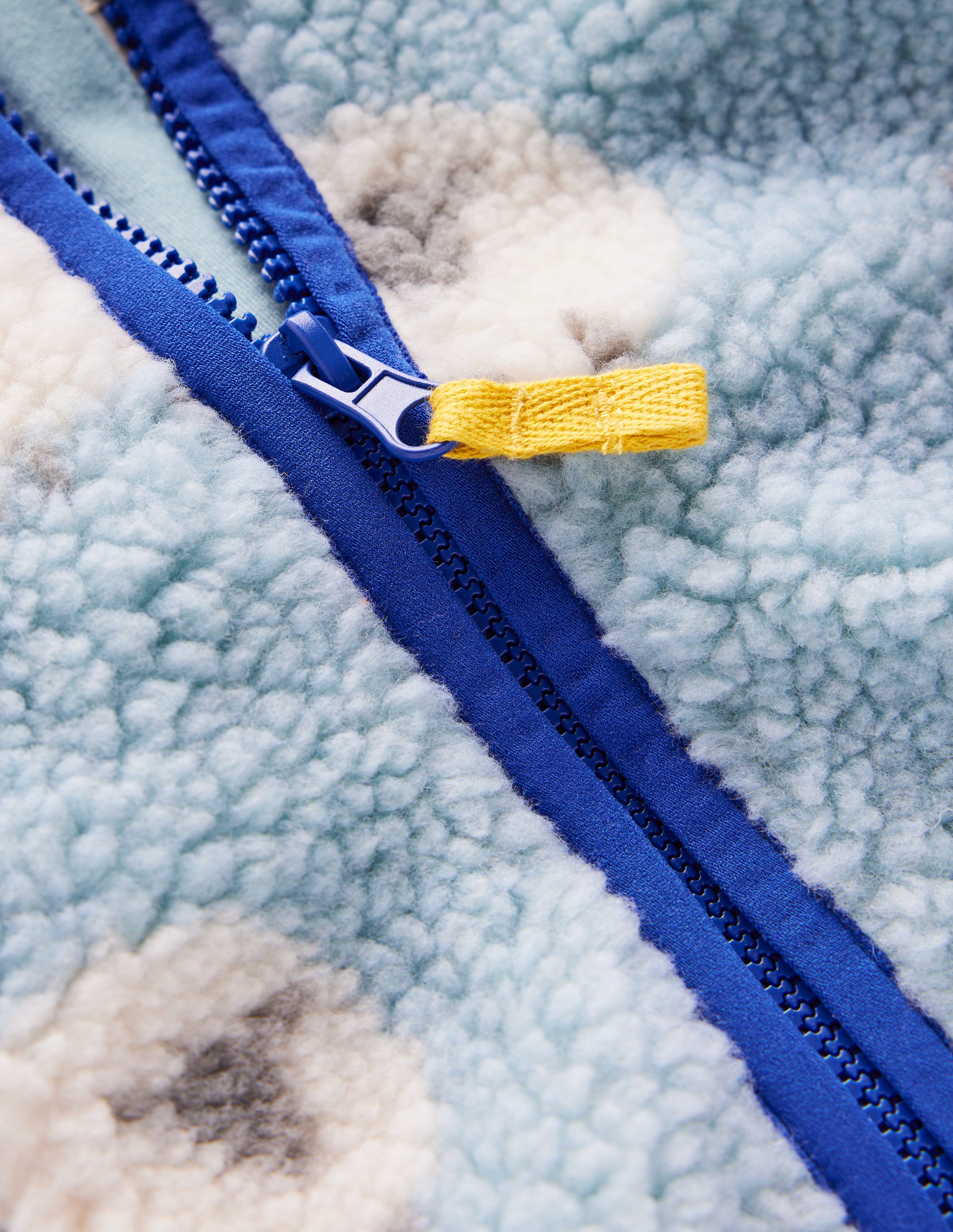 Kuschelige Teddyfell-Jacke-Vintage Blau Schaf - Image 3