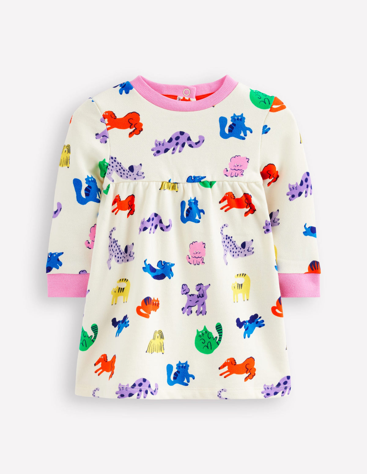 Sweatshirt-Kleid-Regenbogen Haustiere-1
