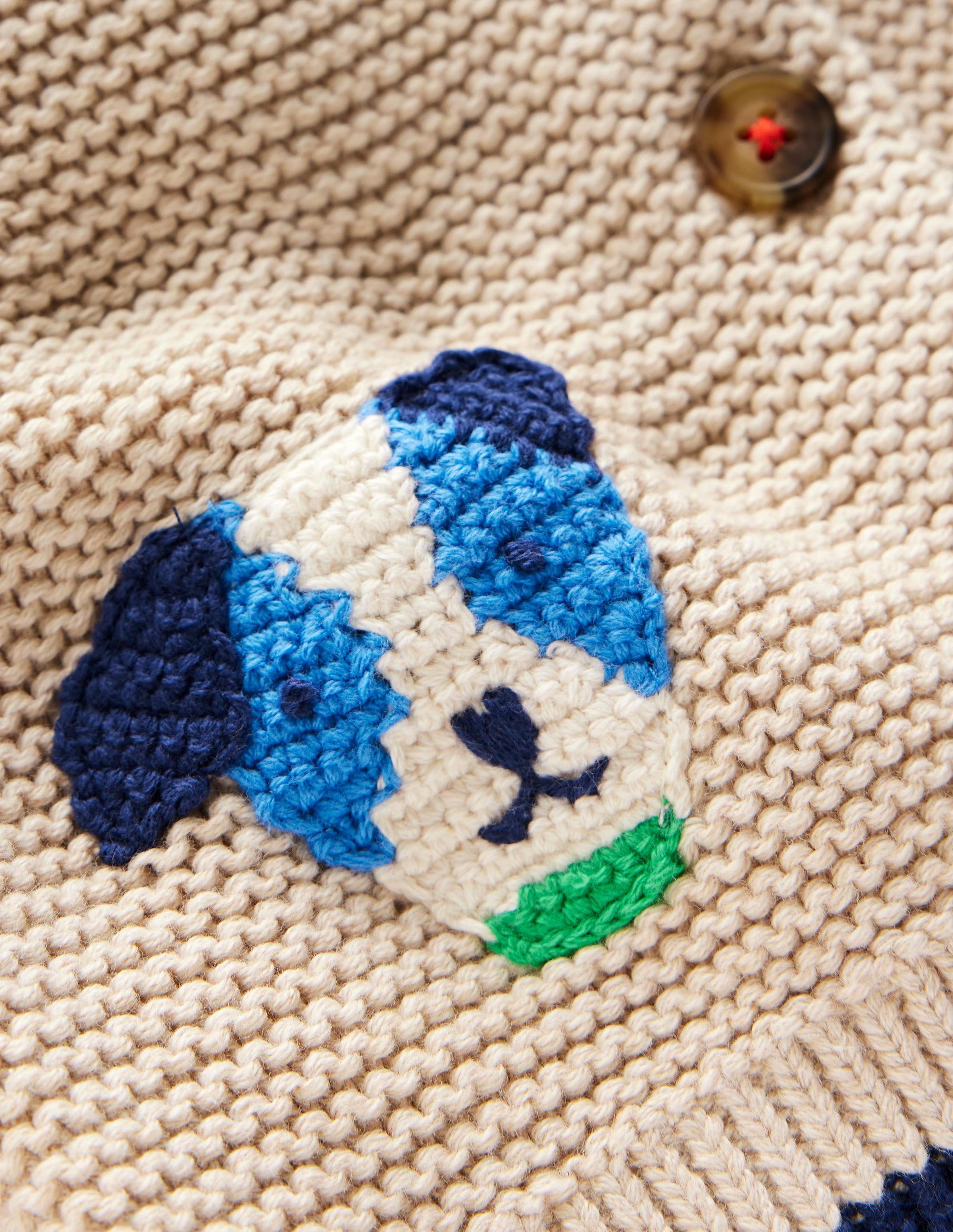 Originelle Logo-Strickjacke-Haferbeige Meliert Haustiere - Image 3