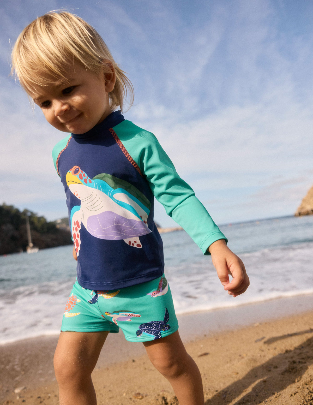 Lustiges Badeshirt-Set-Aquamarin-Blau Schildkröten - Image 4