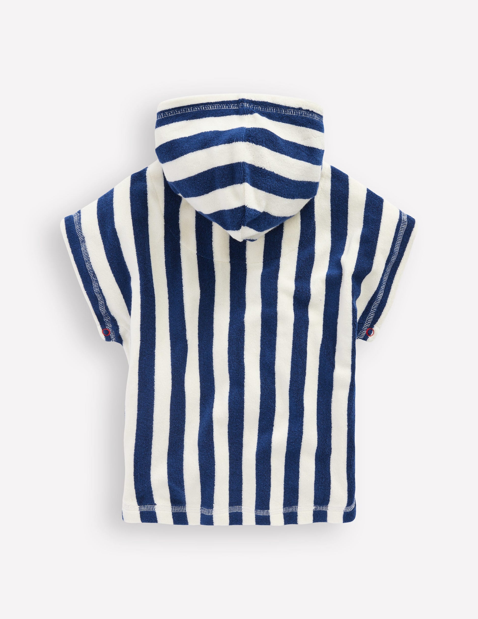 Origineller Frottee-Badeponcho-Saphirblau Möwen-2