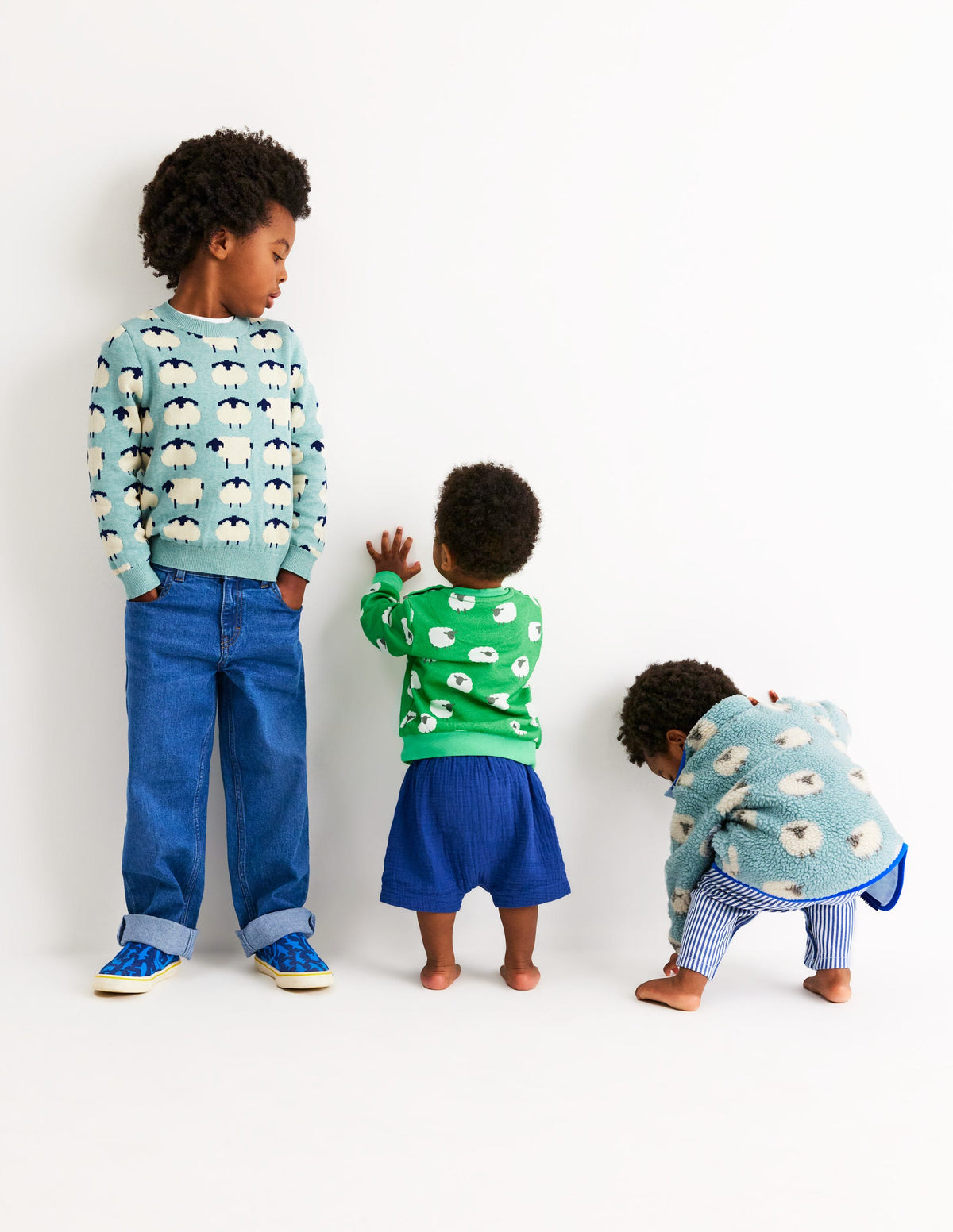 Bedrucktes Sweatshirt-Blassgrün Schaf - Image 4