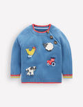 Origineller Pullover mit Logo-Blauhäher Farm