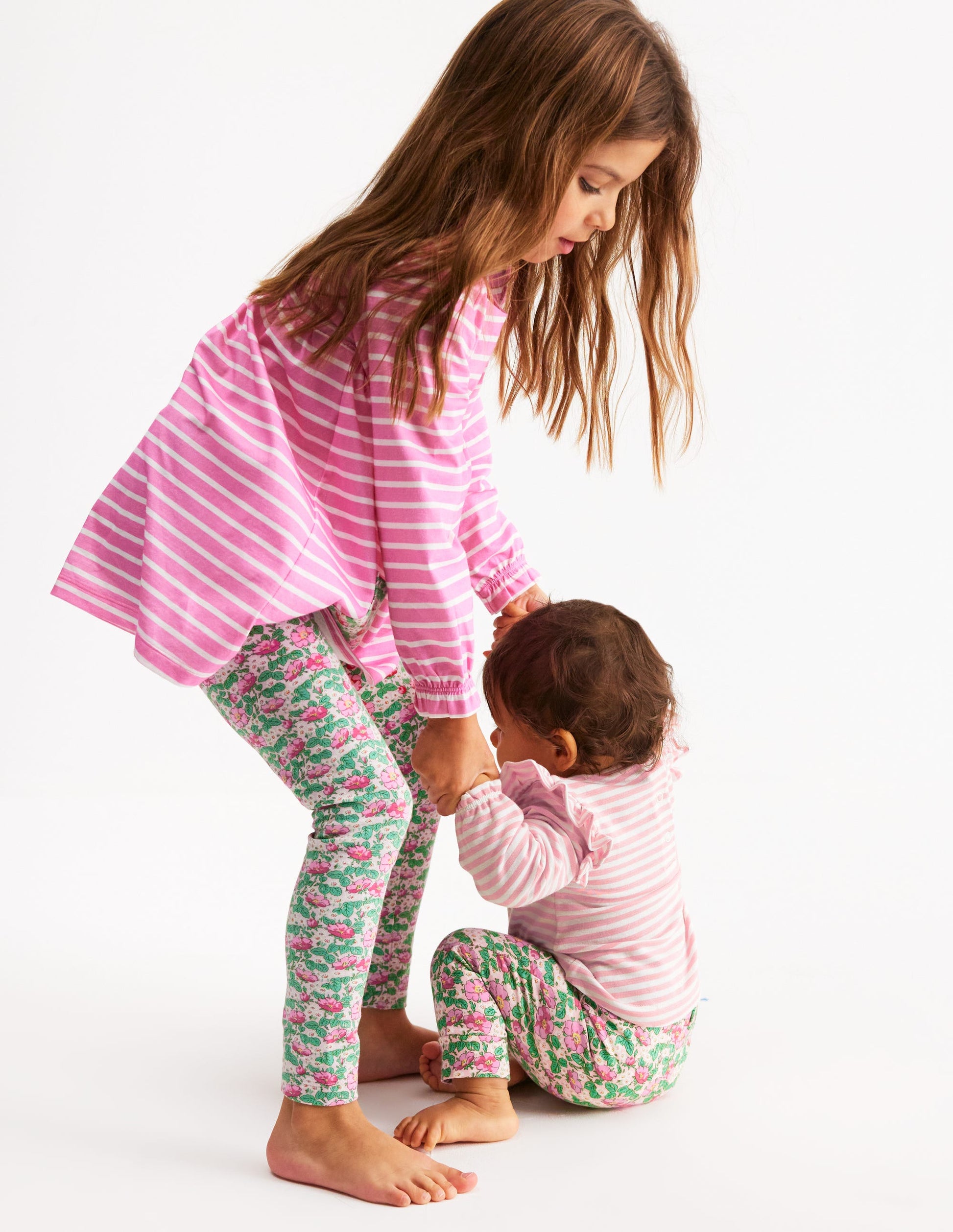 Ensemble en jersey à appliqué-Rose amande/ivoire doux-4