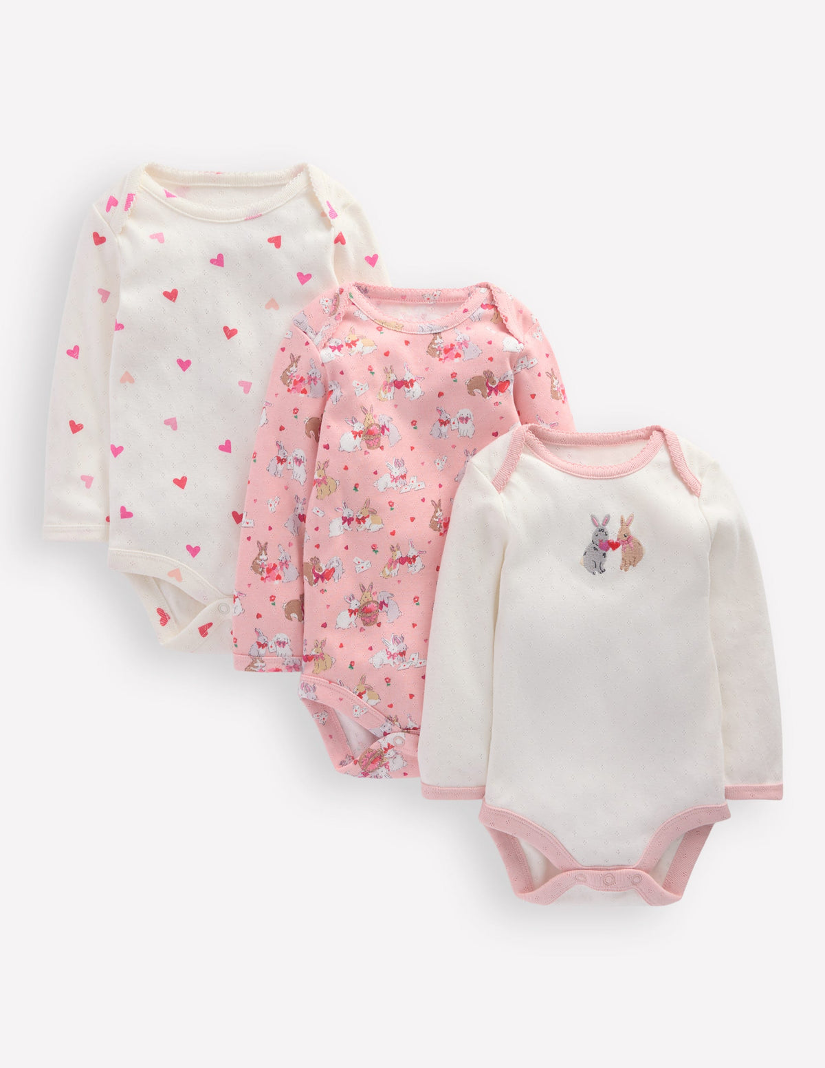 3-pack Pointelle Bodies-Pink Love Bunnies-1