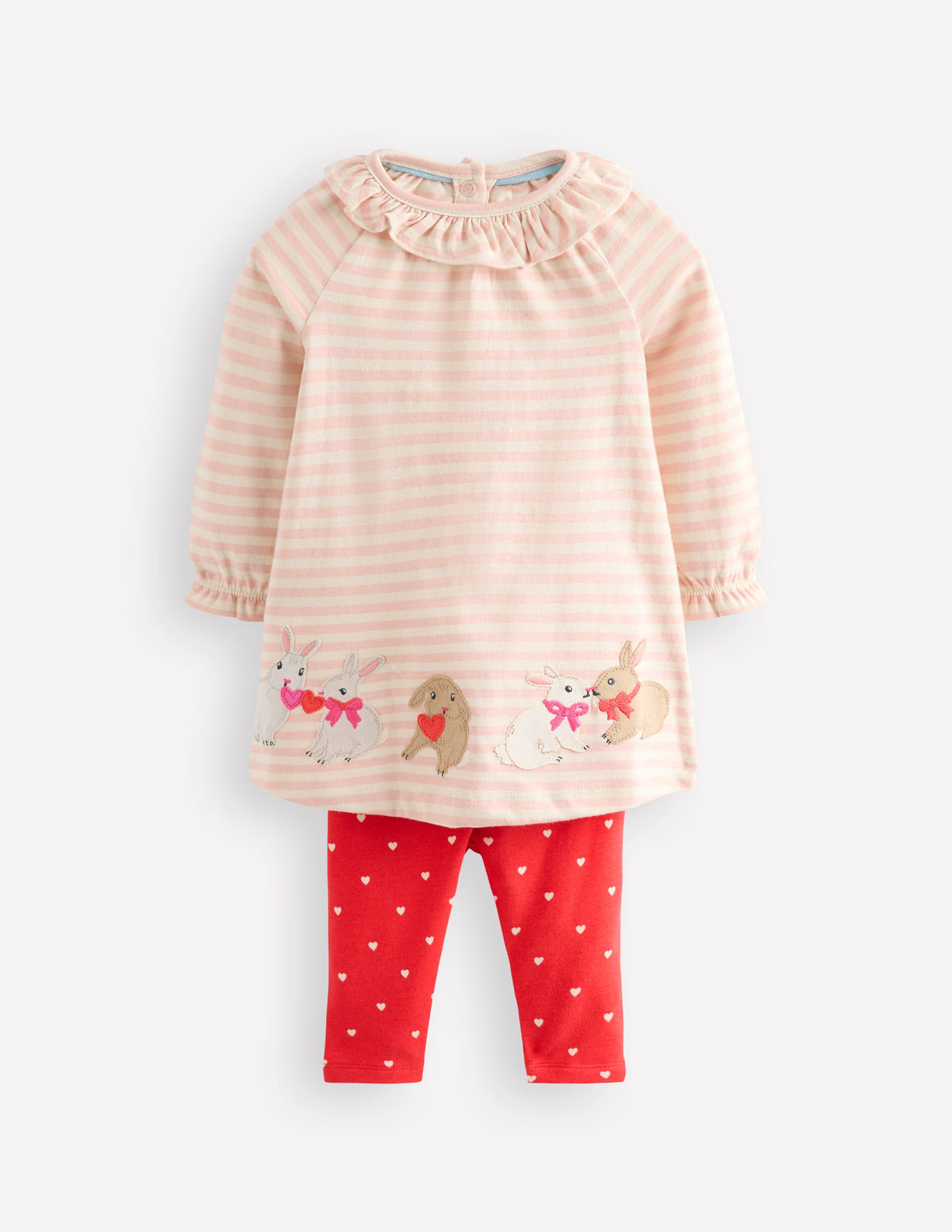 Jerseykleid-Set mit Logo-Kreiderosa Hasen - Image 1