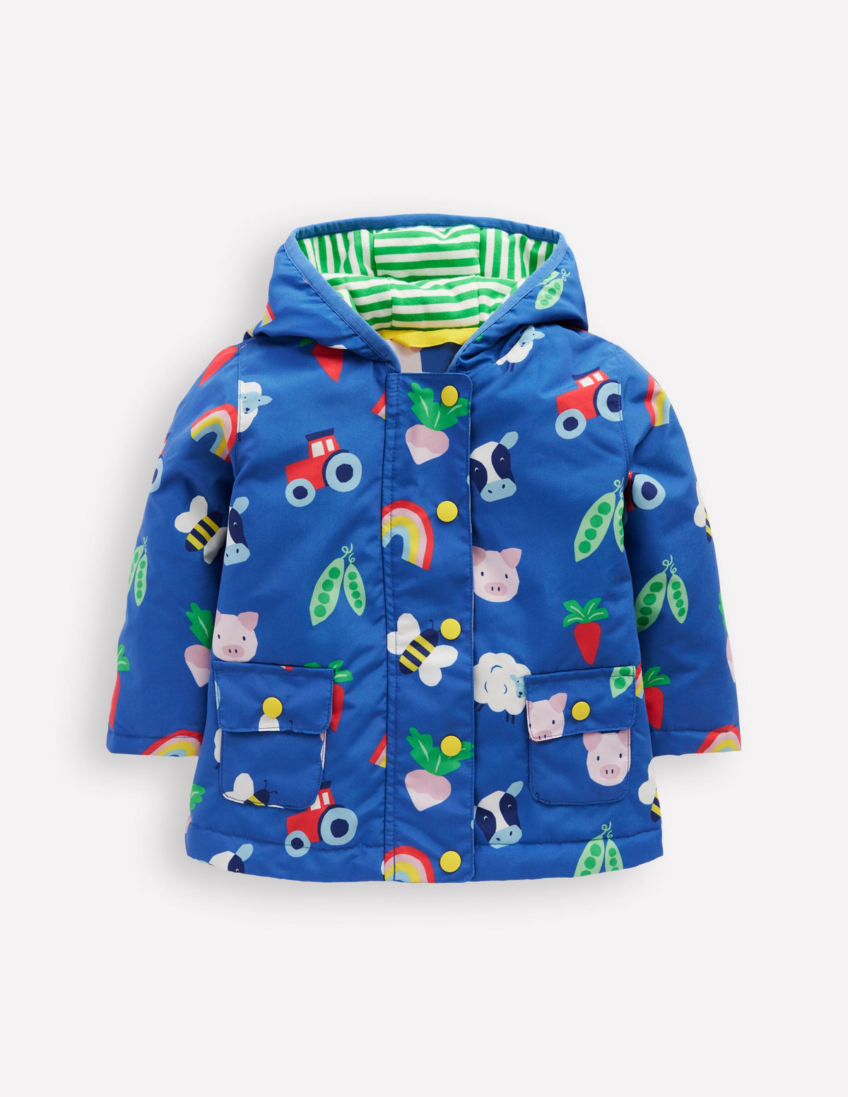 Bedruckte Regenjacke-Blau Regenbogen Farm-1
