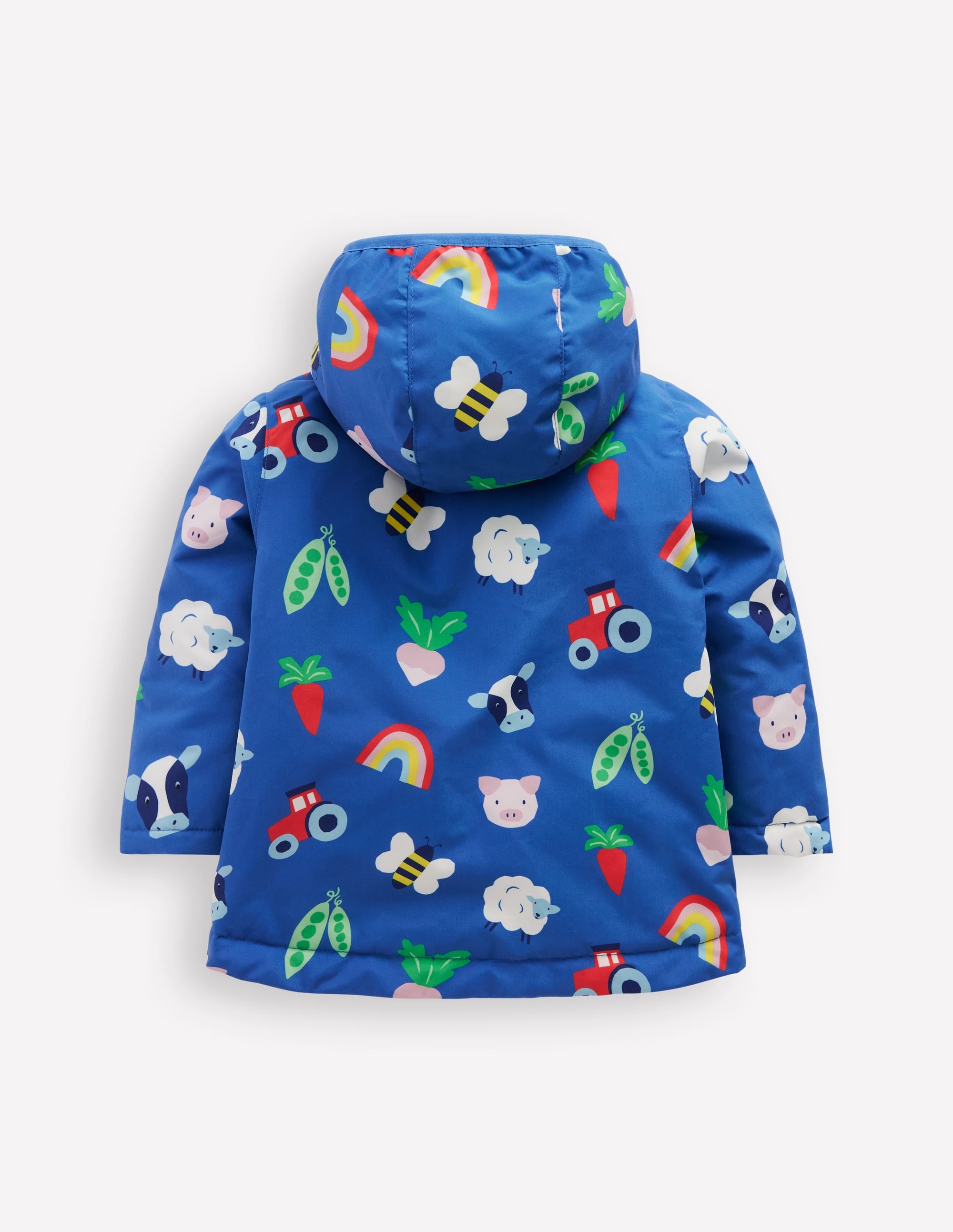 Bedruckte Regenjacke-Blau Regenbogen Farm - Image 2