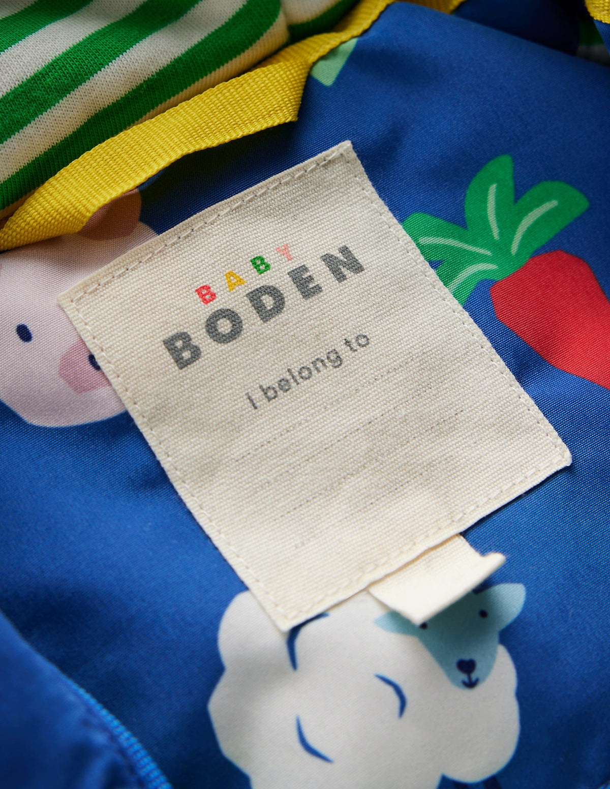 Bedruckte Regenjacke-Blau Regenbogen Farm - Image 4
