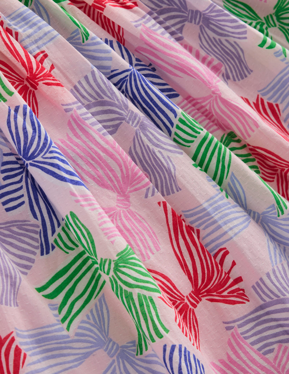 Robe tissée froncée-Nœuds rose français - Image 3