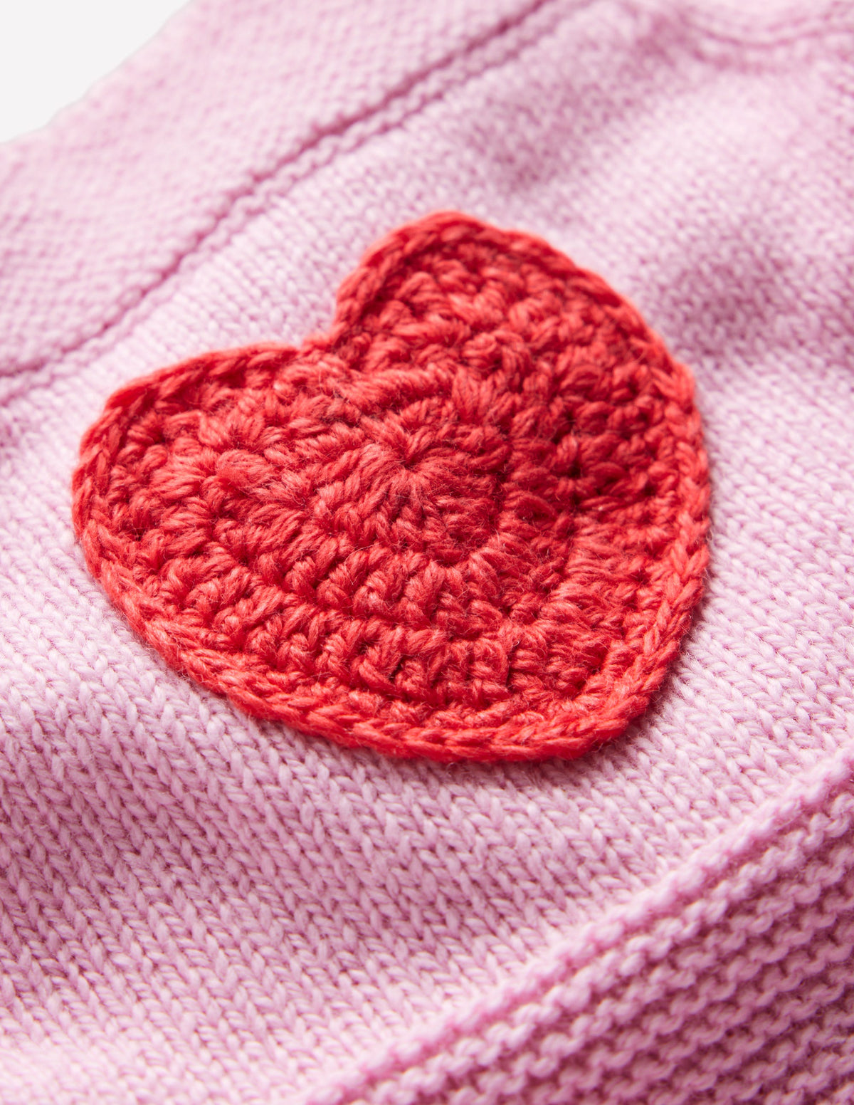 Barboteuse en maille-Cœur rose vintage - Image 3