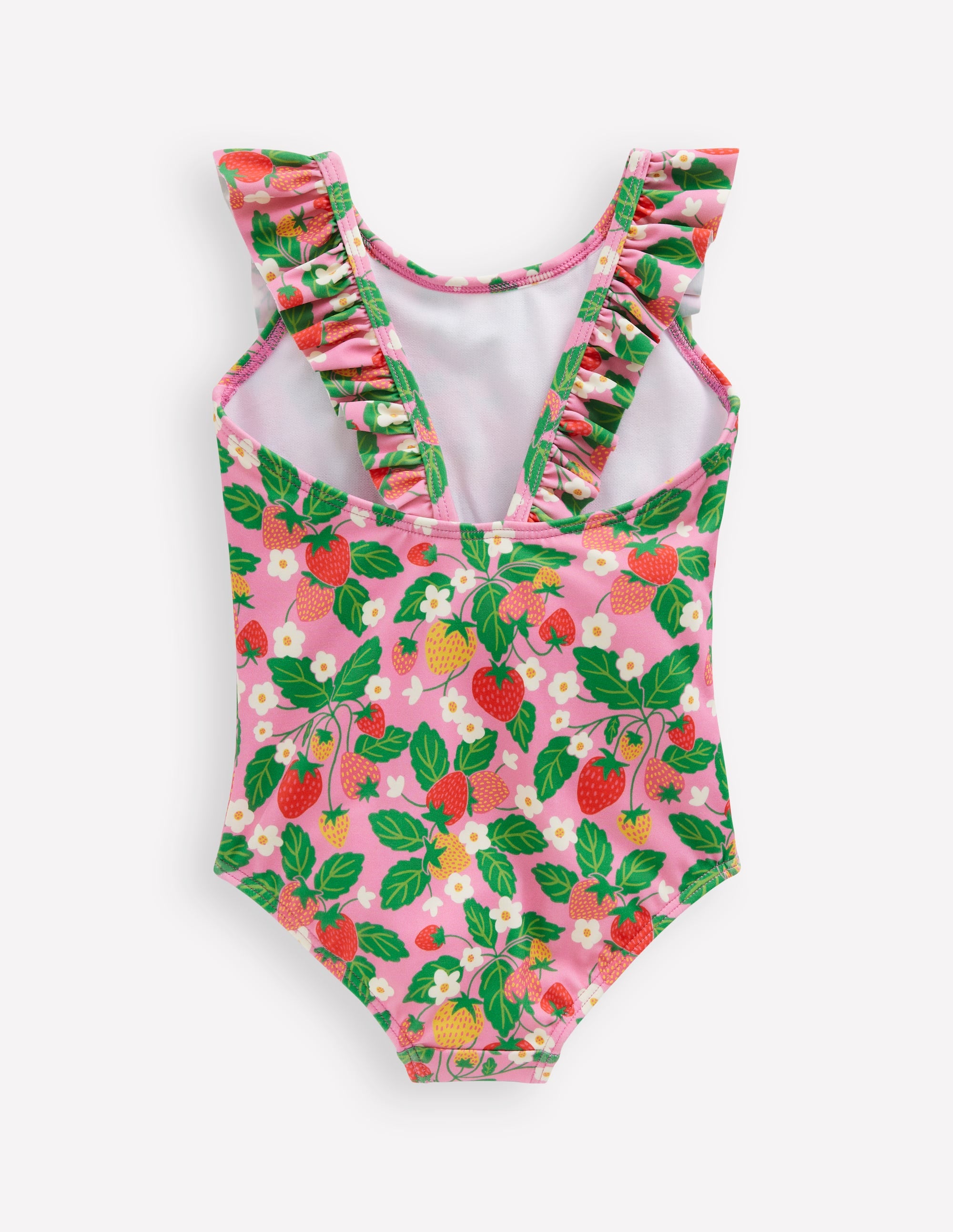 Badeanzug mit Rüschen-Rosa Erdbeer-Aufnäher - Image 2
