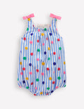 Barboteuse effet bulle fille-Pois rayé arc-en-ciel