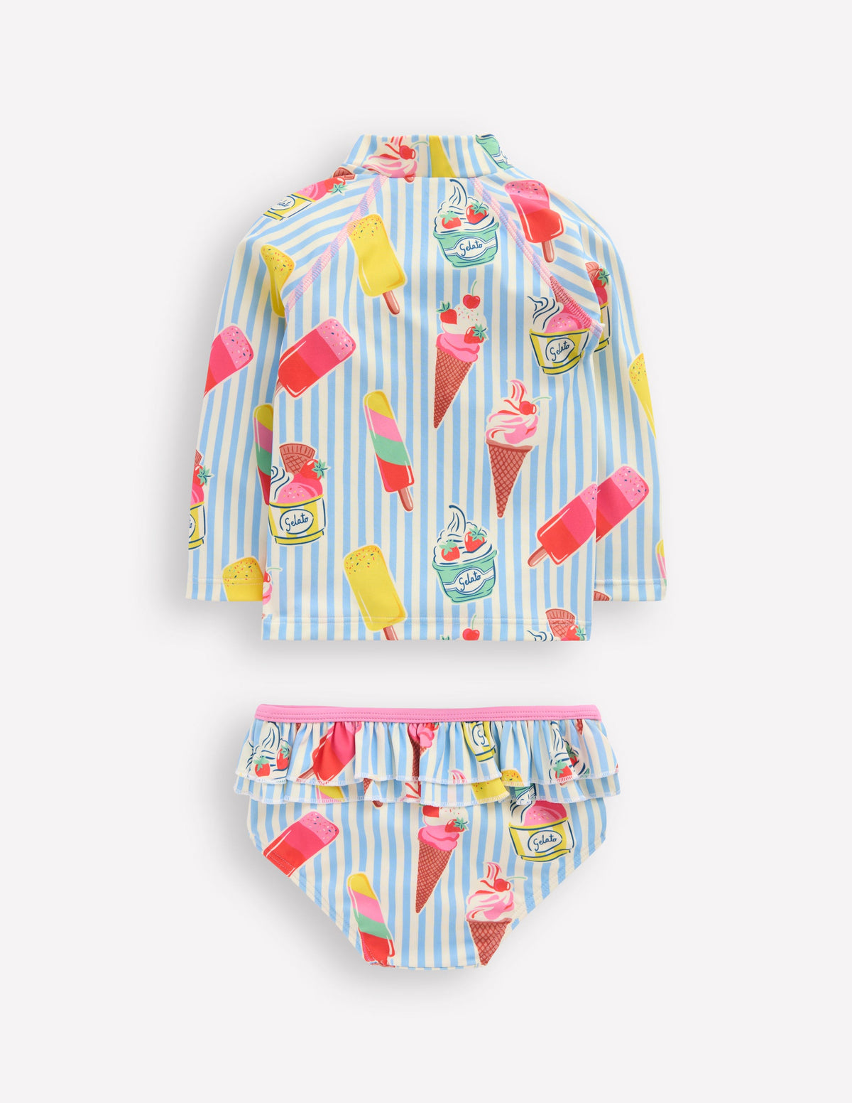 Badeshirt-Set mit Rüschen-Vintage-Blau Eiscreme - Image 2