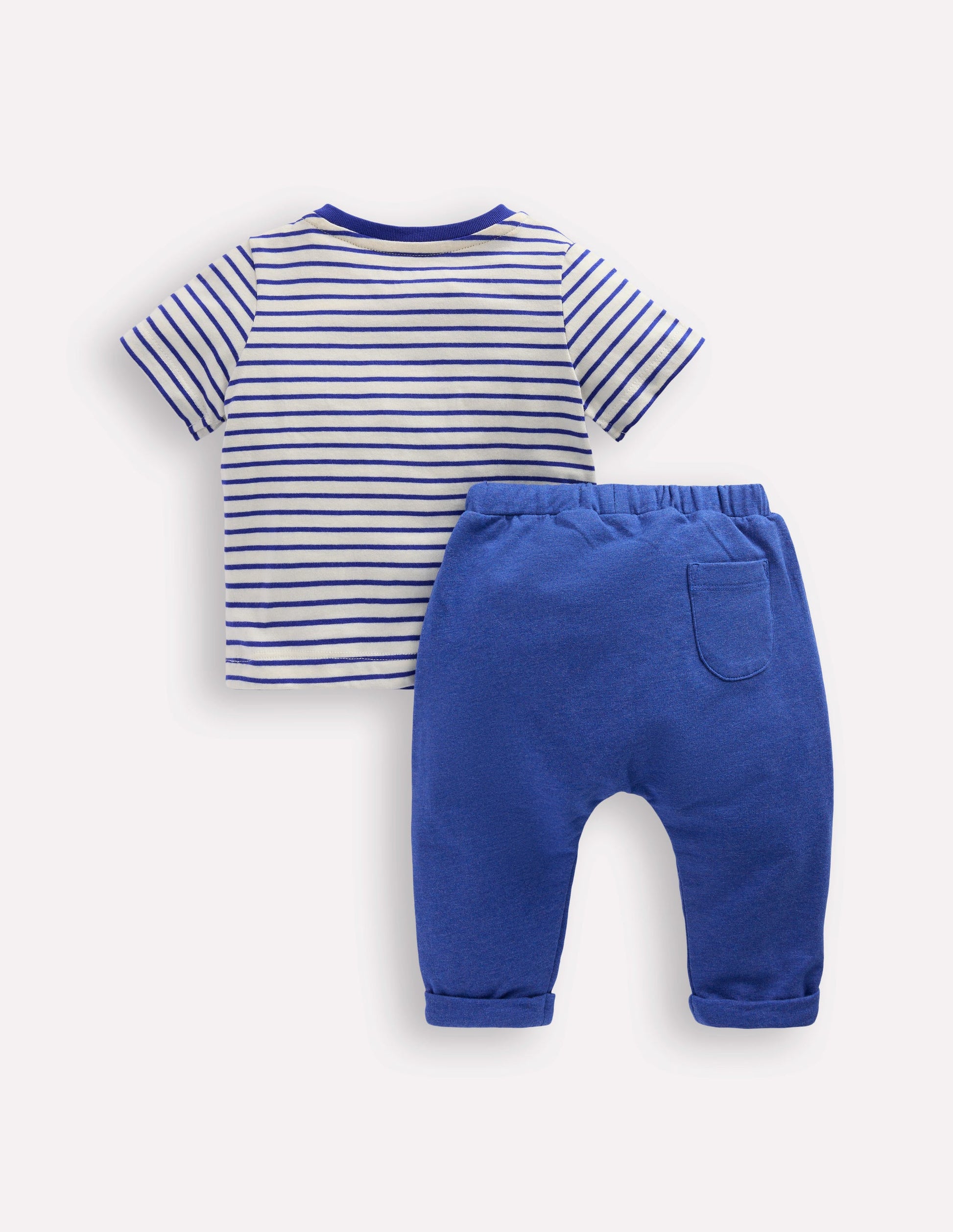 Spielset aus Bouclé-Jersey-Weiches Naturweiß und Leuchtendes Blau-2