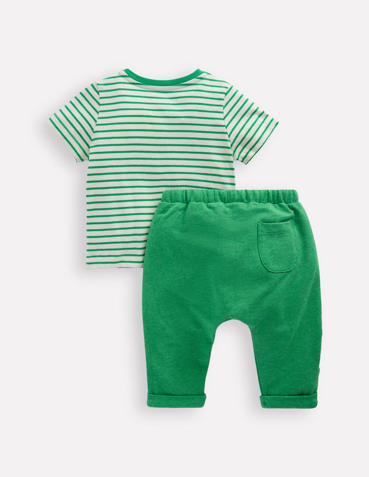 Ensemble en jersey bouclé-Ivoire doux et vert printemps - Image 2
