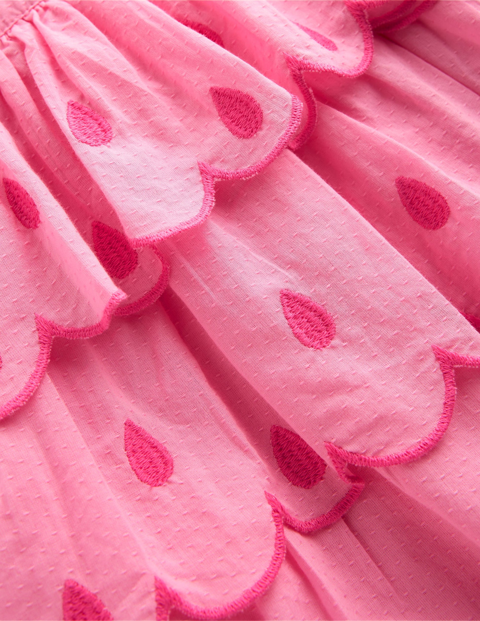 Barboteuse tissée à volants-Rose chewing-gum-3