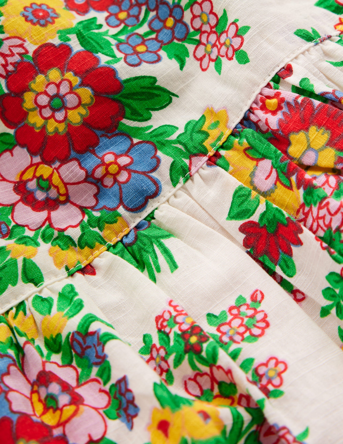 Gewebtes Rüschenkleid-Bunt Blumenmuster - Image 3