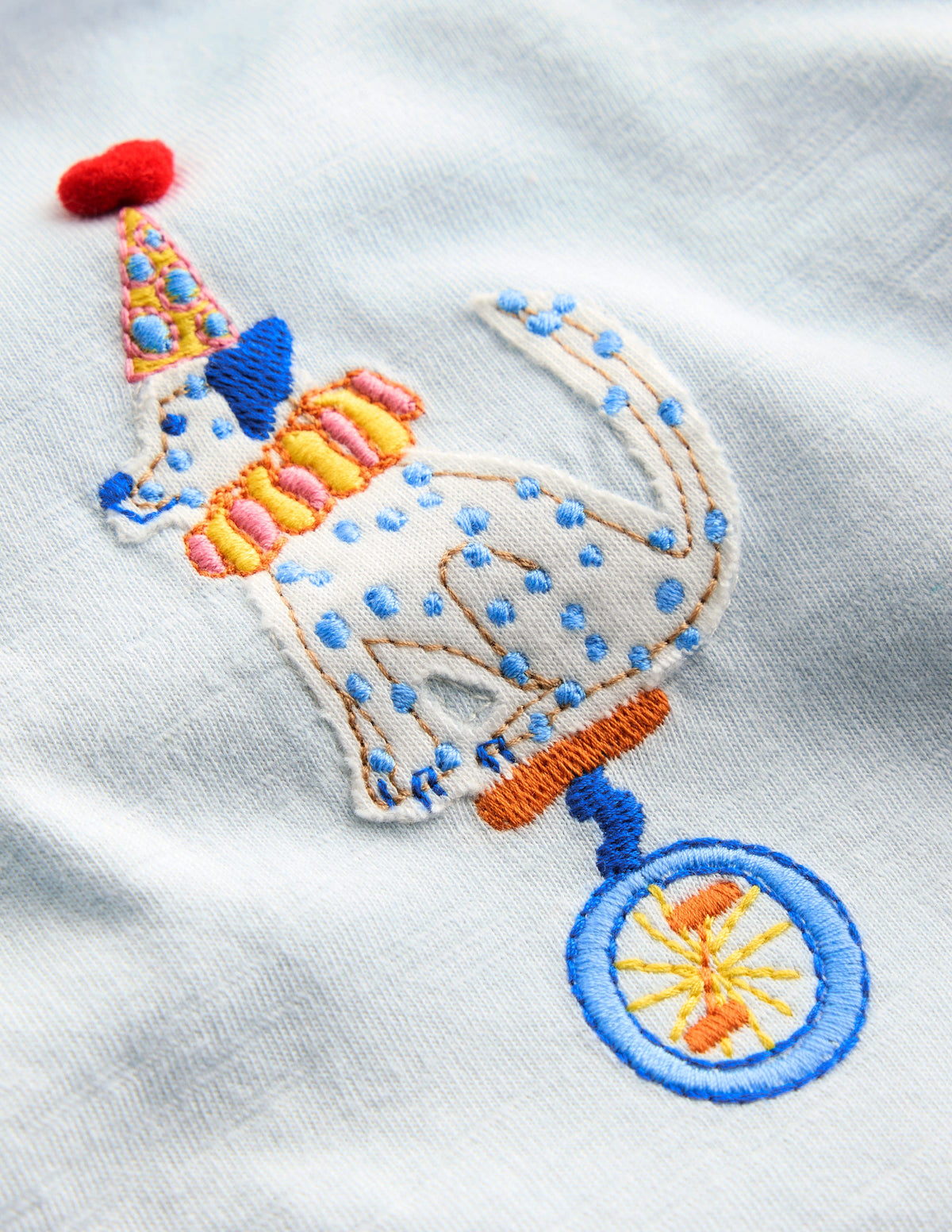 Girls Puff Sleeve Logo T-Shirt-Cloud Blue Dalmation Unicycle - Image 3