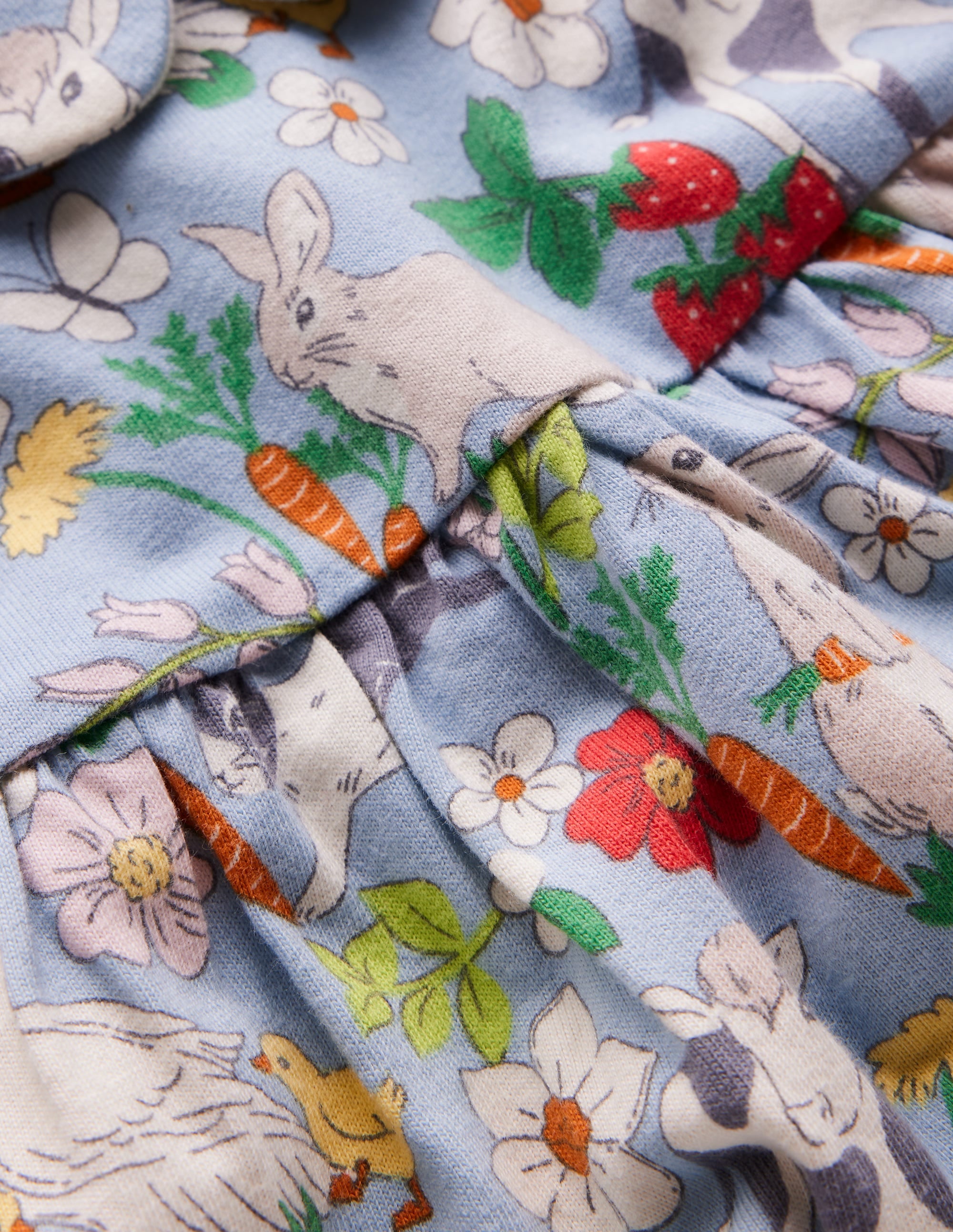 Jerseykleid mit Peter-Pan-Kragen-Nebliges Blau Frühlingswiese - Image 3