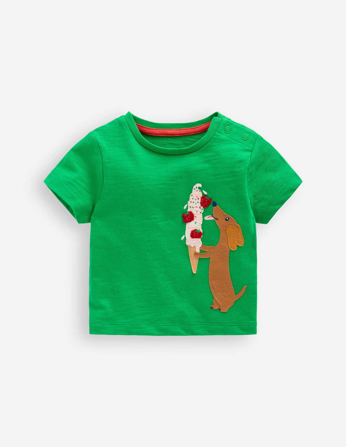 T-Shirt mit lustiger Applikation-Baumgrün - Image 1