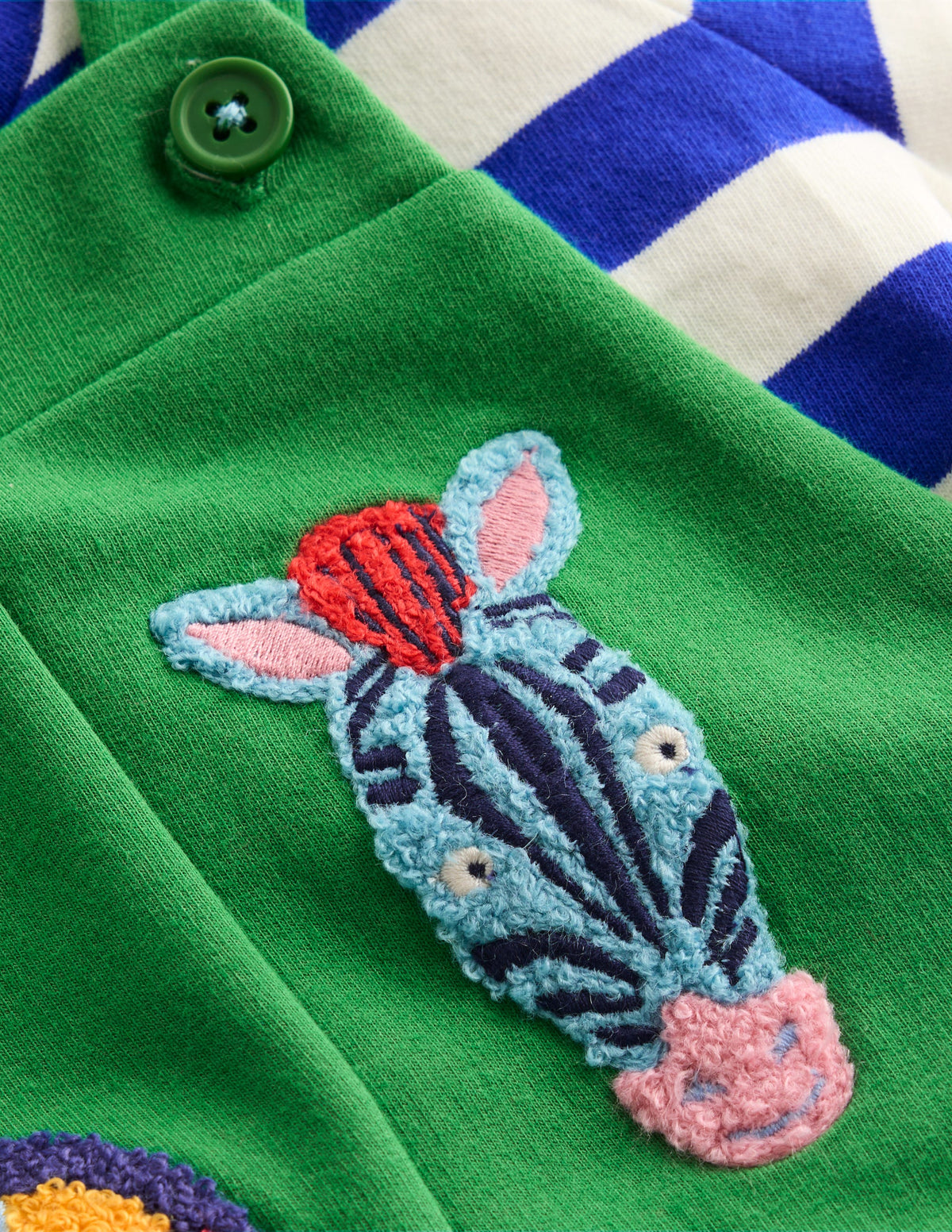 Latzhosen-Set aus Bouclé-Jersey-Grün Dschungeltiere-6