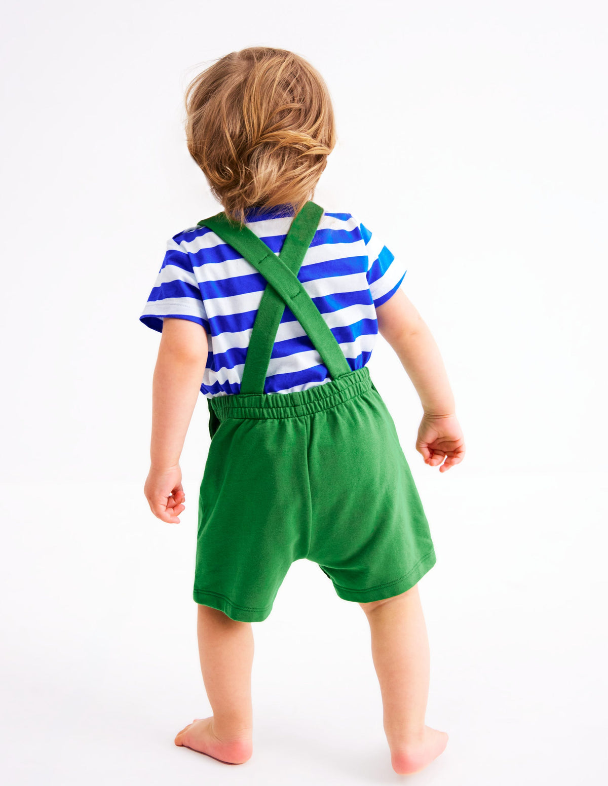 Latzhosen-Set aus Bouclé-Jersey-Grün Dschungeltiere-3
