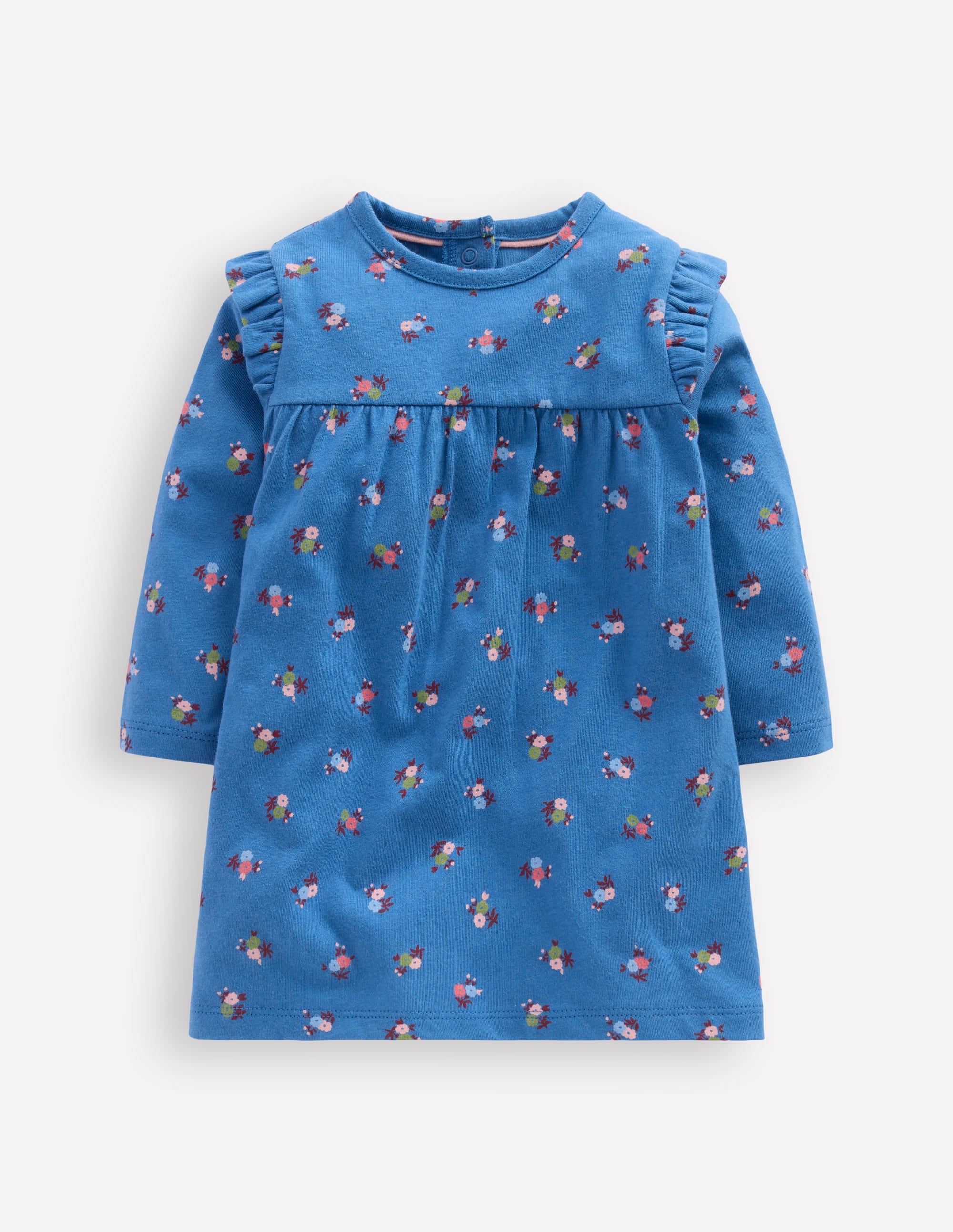 Bedrucktes Jerseykleid-Blau Geblümt - Image 1