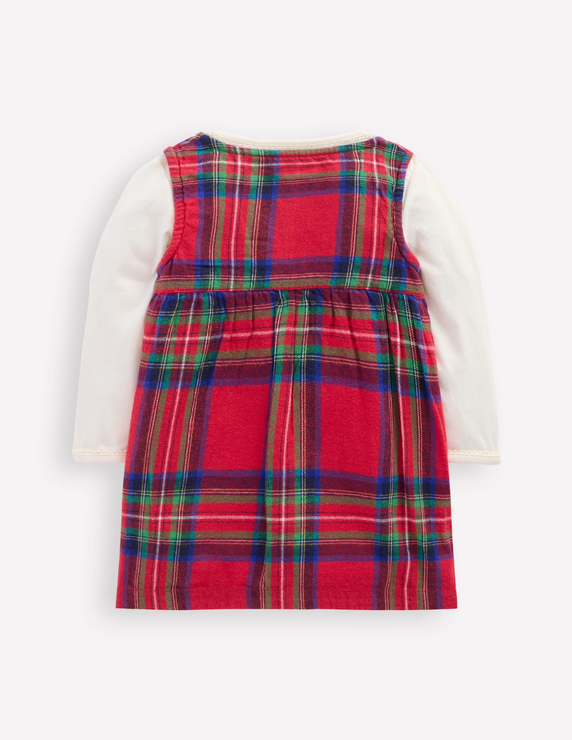 Ensemble avec robe chasuble tissée-Carreaux rouges-2