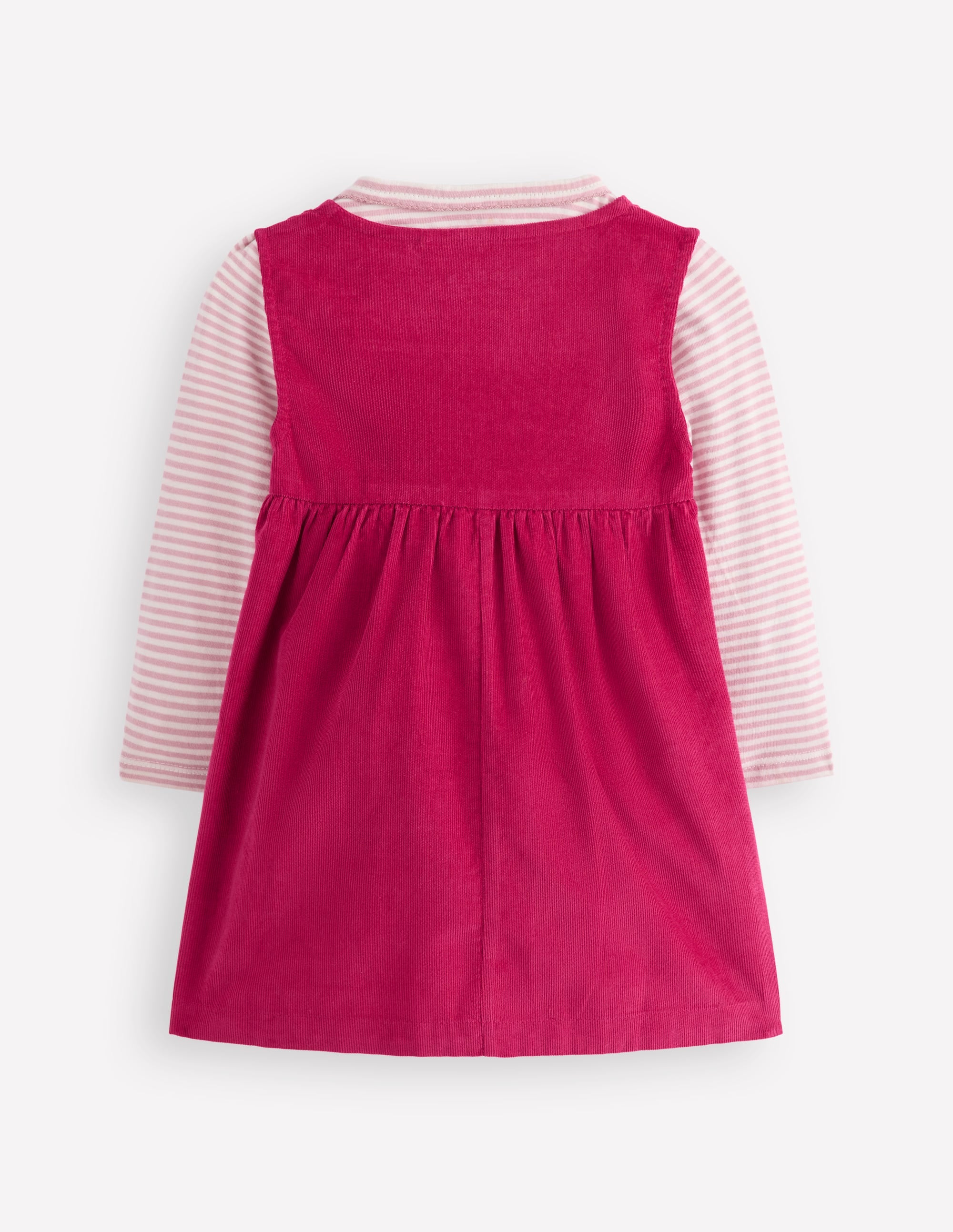 Gewebtes Schürzenkleid-Set-Leuchtendes Kirschrot Kätzchen - Image 2