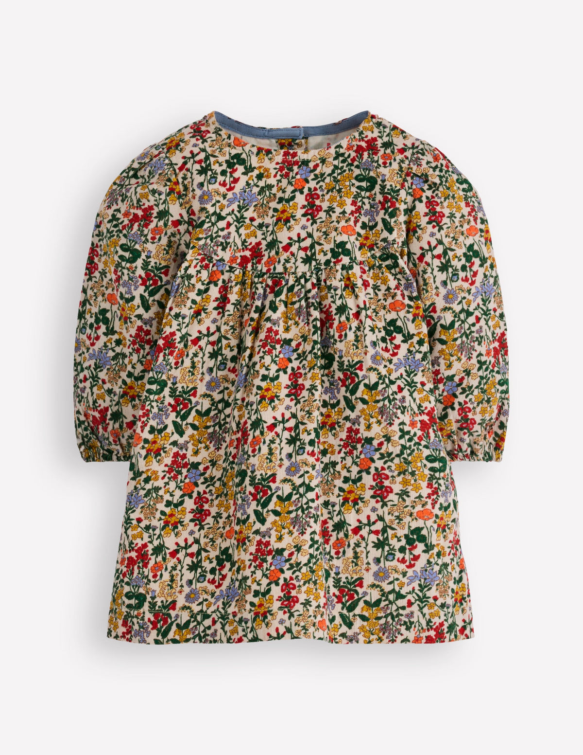 Gewebtes Kleid mit Passe-Kleine Blüten Wiese - Image 1