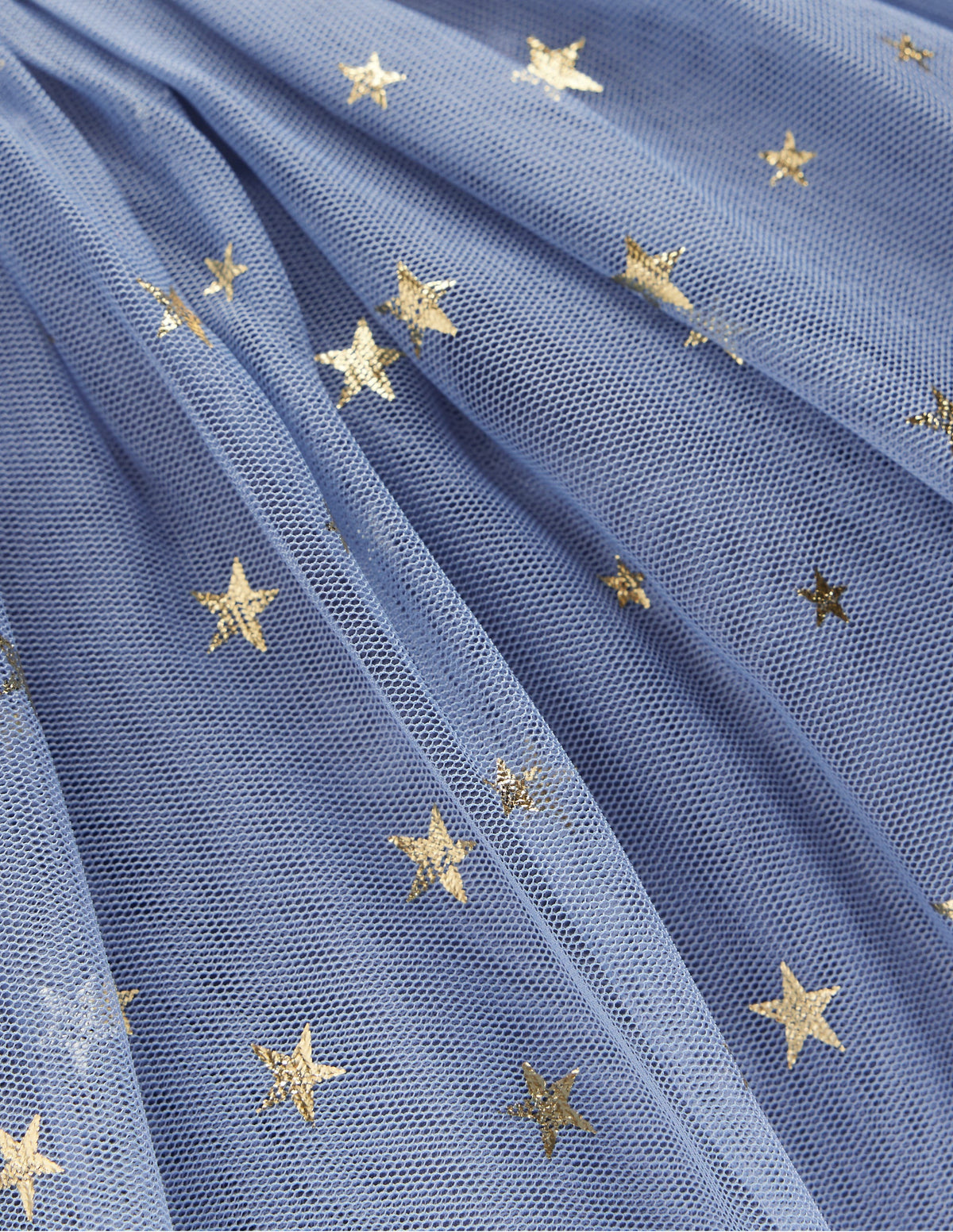 Mehrlagiges Tüllkleid-Blau Goldfolien-Sterne - Image 3