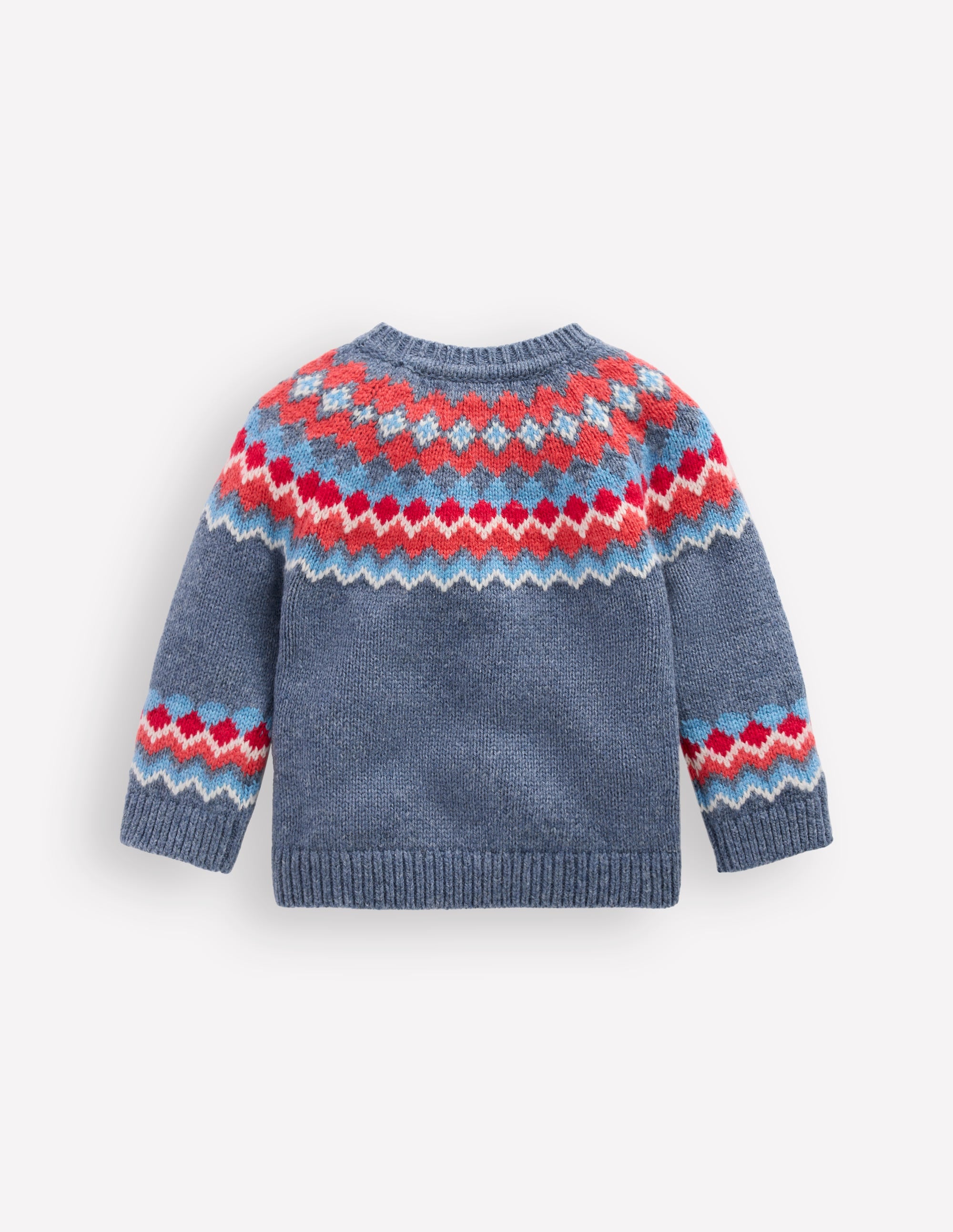 Fair Isle-Pullover mit Knöpfen-Blau Klassisch Fair Isle - Image 2