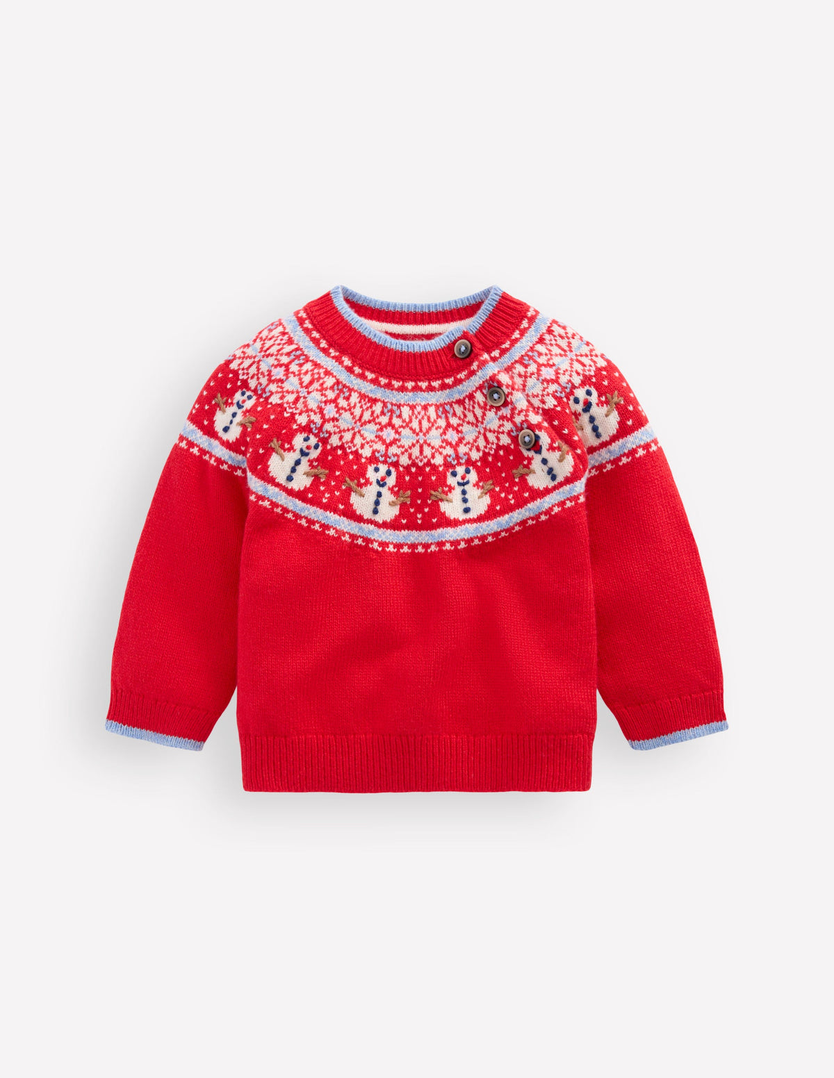Fair isle Jumper-Red Snowman - Image 1