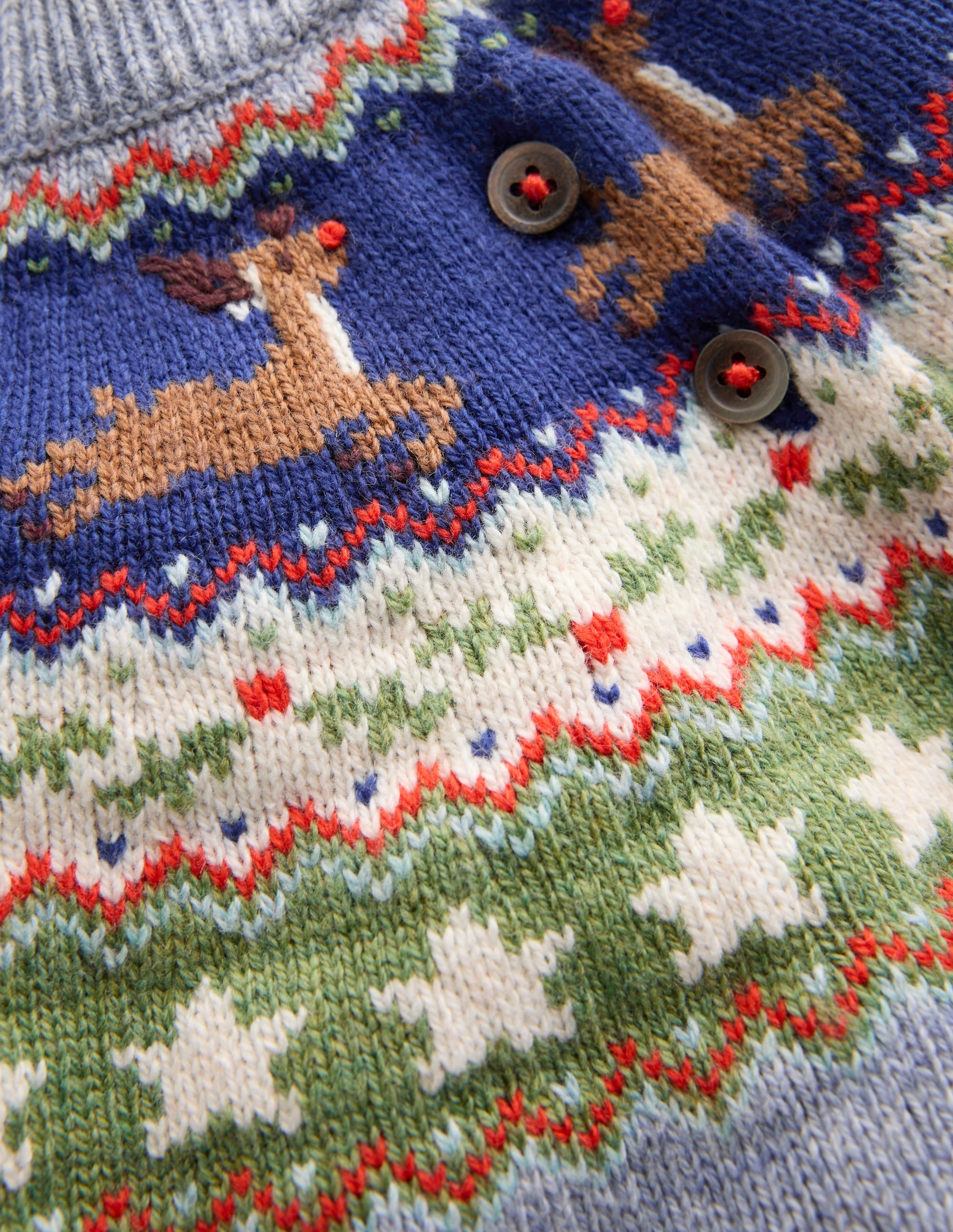 Fair isle Jumper-Blue Festive Reindeer - Image 3