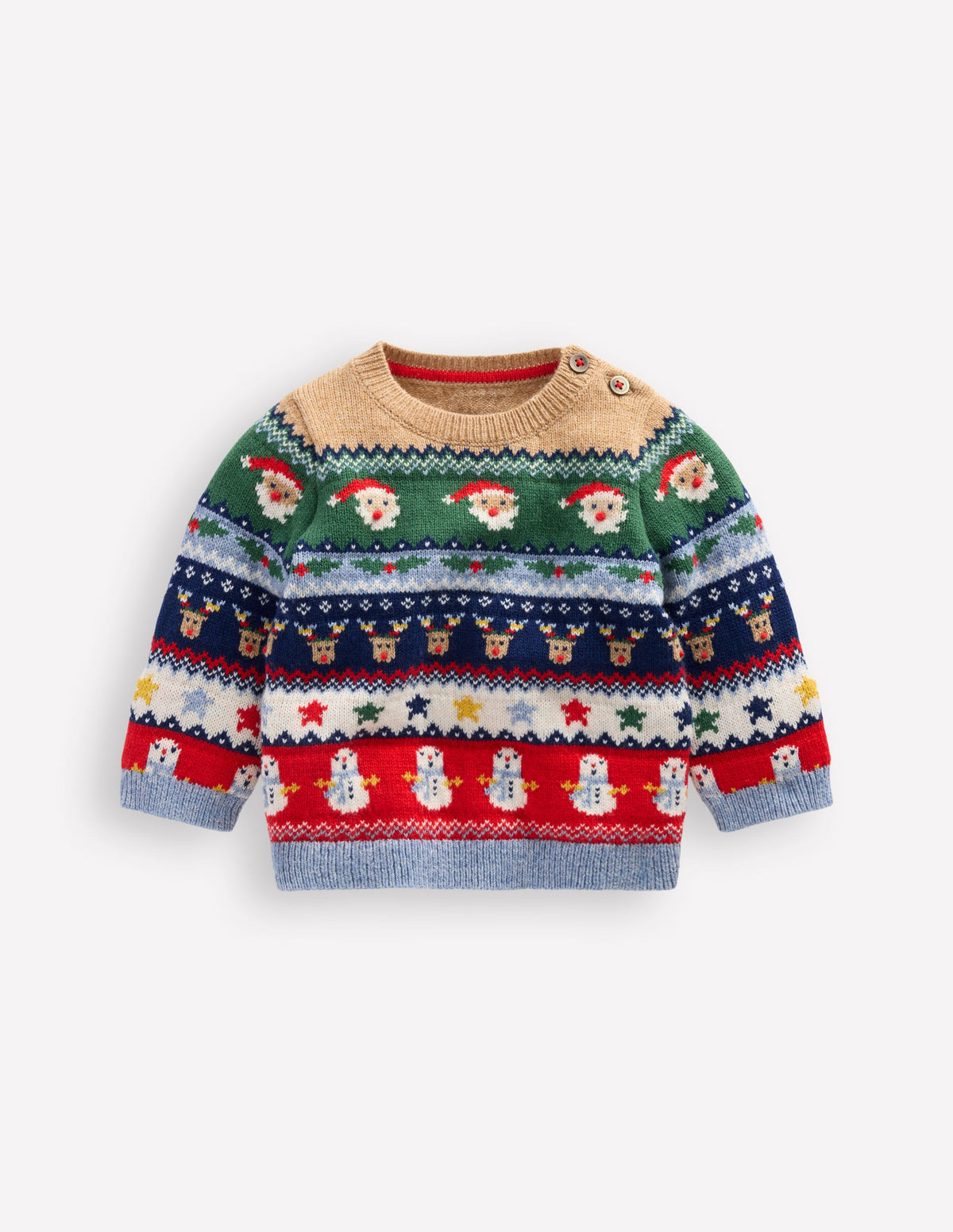 Fair-Isle-Pullover-Bunt, Weihnachtliches Fair-Isle-Muster - Image 1