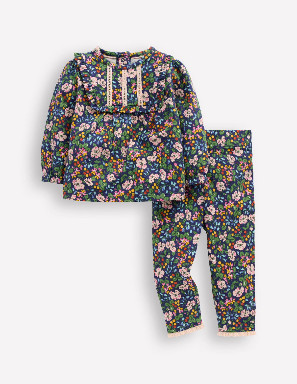 Jersey-Set-Dämmerlicht Beere Blumenmuster - Image 1