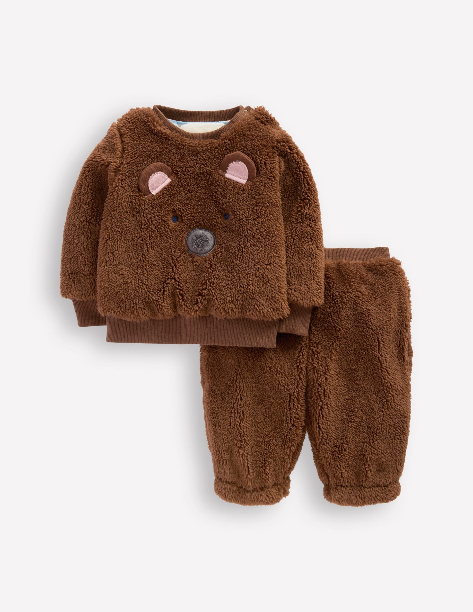 Originelles Teddyfell-Sweatshirt im Set-Braun, Bär-1