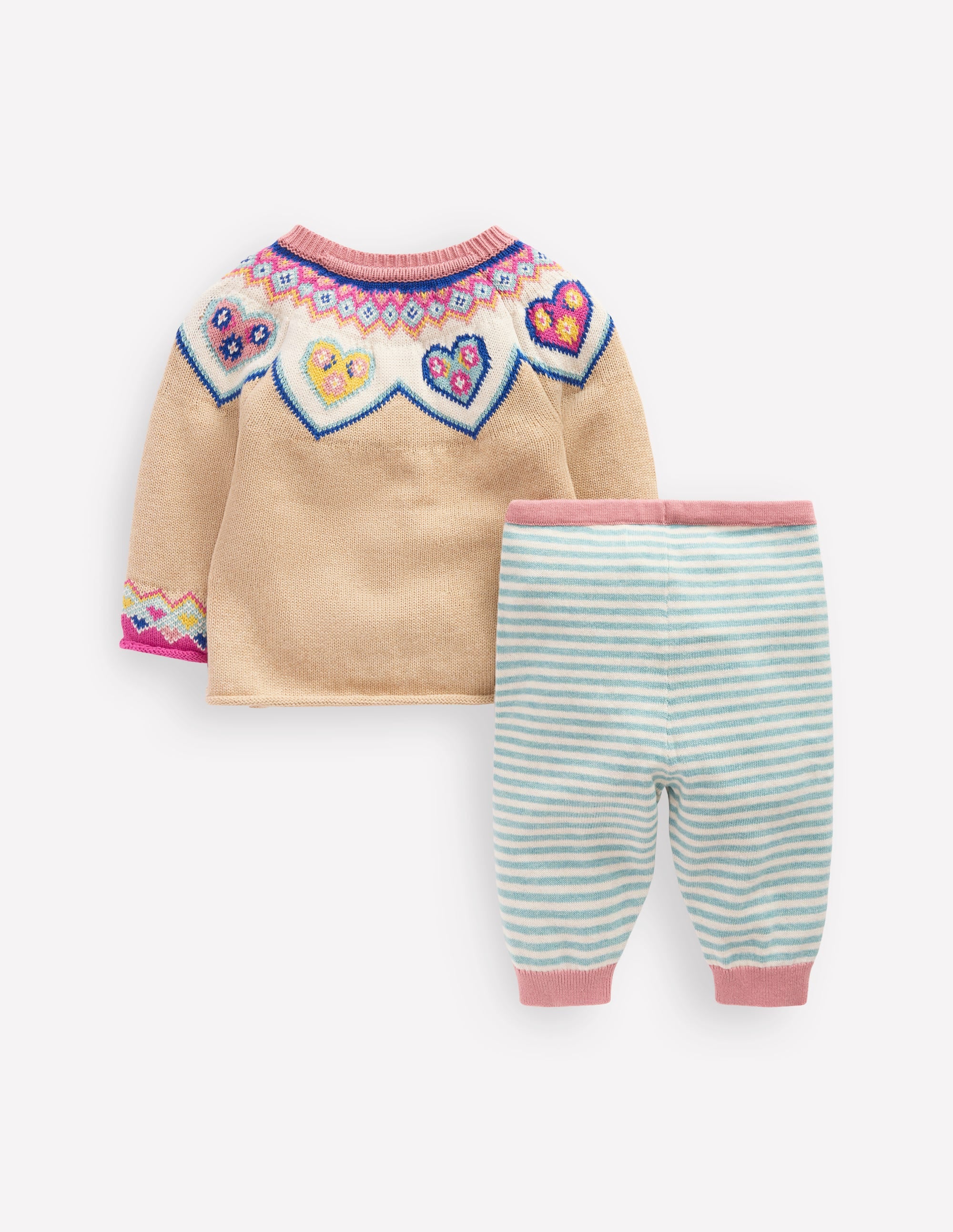 Spielset aus Strick-Haferbeige Herzen - Image 2