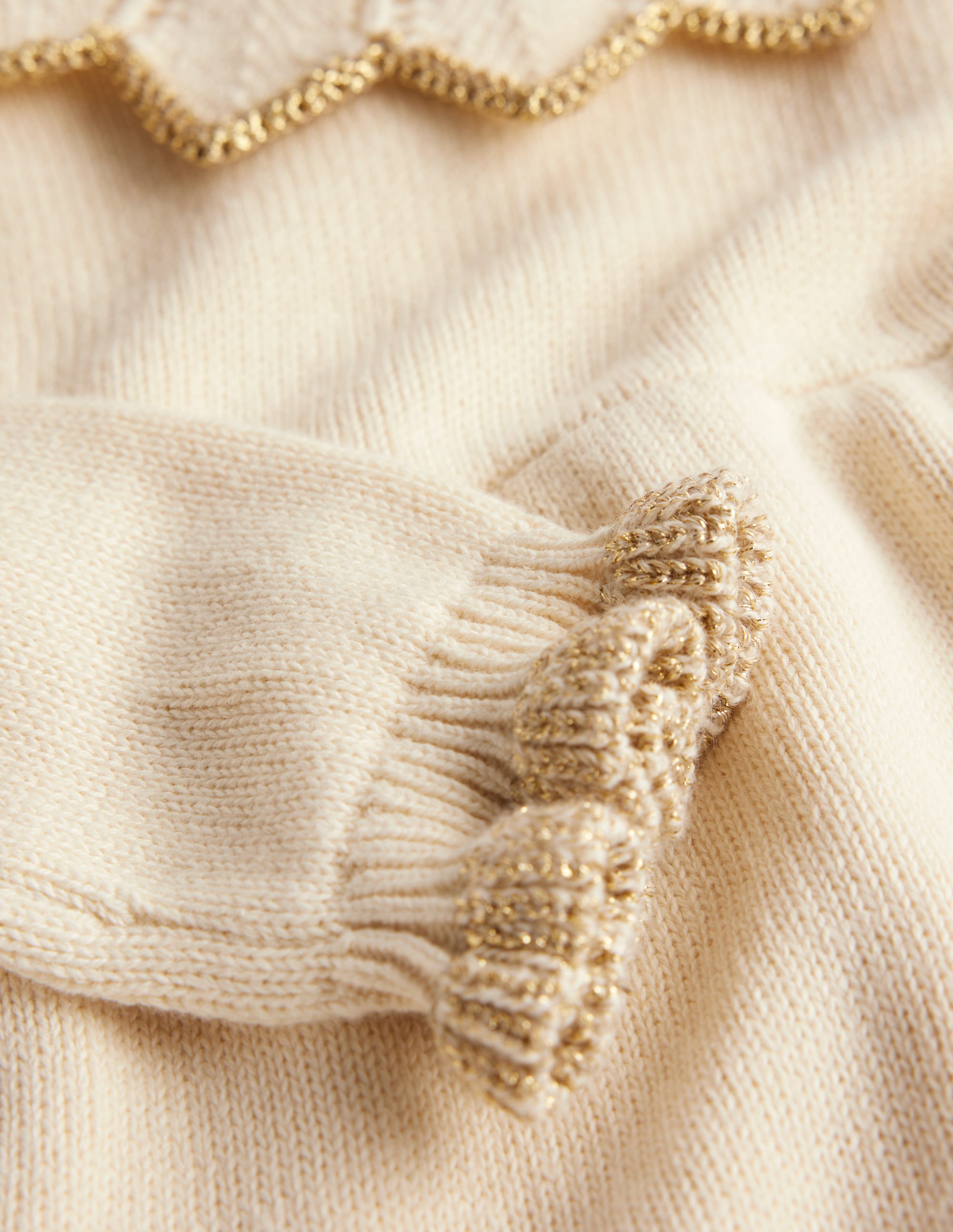 Hübsches Strickkleid mit Kragen-Naturweiß - Image 3