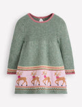 Fair-Isle-Strickkleid-Eukalyptus Rentier Fair-Isle