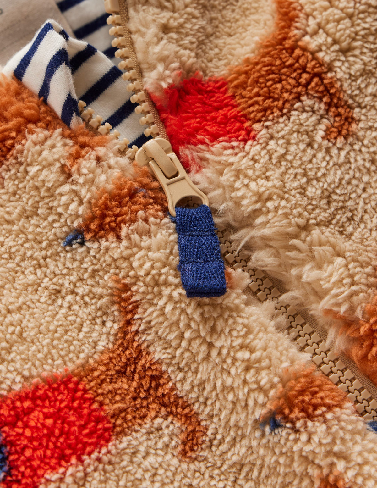 Bedruckter Fleece-Overall-Haferbeige/Marsrot Dackel - Image 3