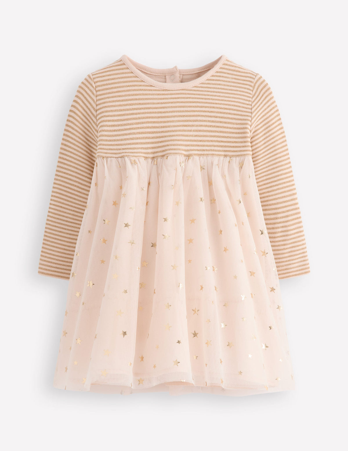Jersey-Tüllkleid-Sanftes Naturweiß/Goldkonfetti - Image 1