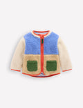 Kuschelige Teddyfell-Jacke-Bunt Blockfarben