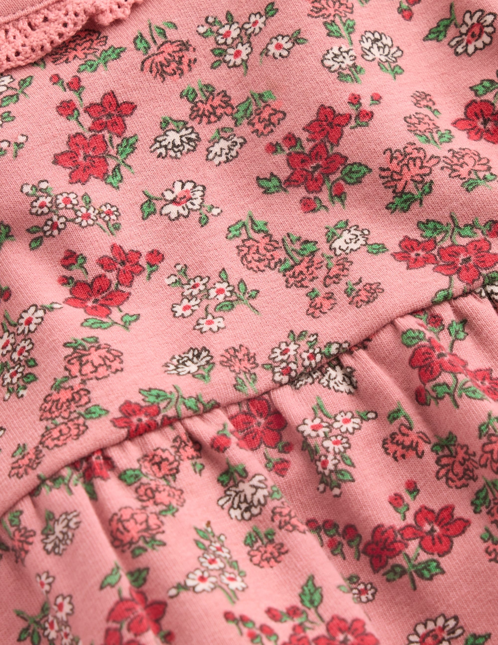 Sweatshirt-Kleid-Erdbeerrosa Blumenwiese - Image 3