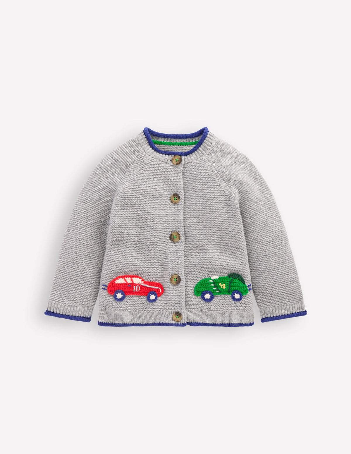 Originelle Logo-Strickjacke-Grau Meliert Autos-1