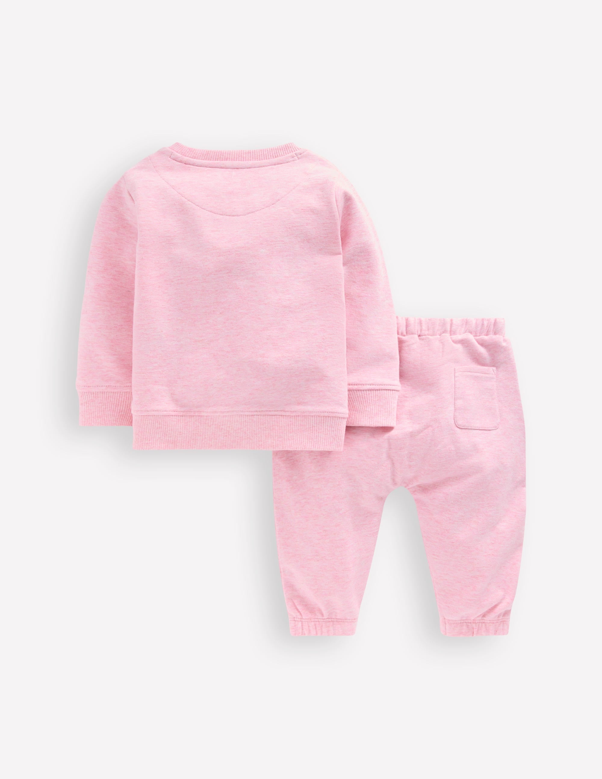 Appliqué Sweatshirt Set-Pink Marl Hearts - Image 2